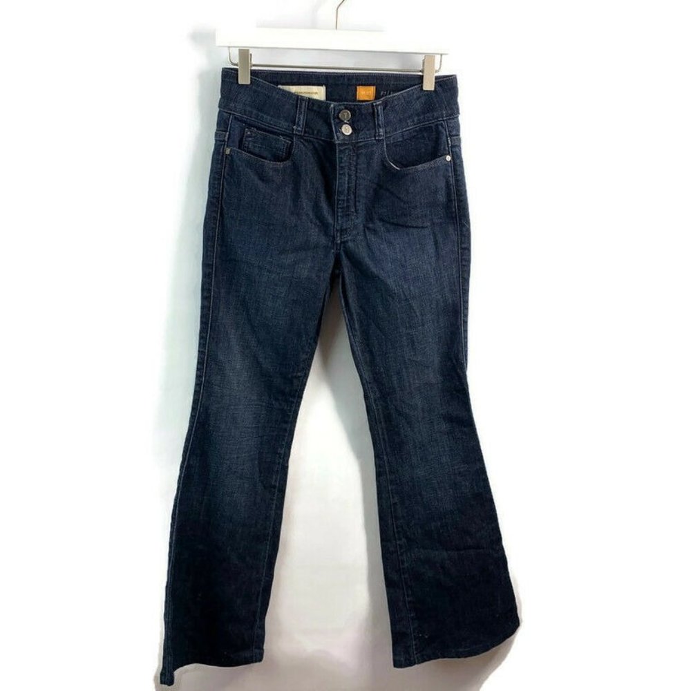 Pilcro & the Letterpress Jeans Womens Superscript No. 27 Blue Flared Mid Rise 27